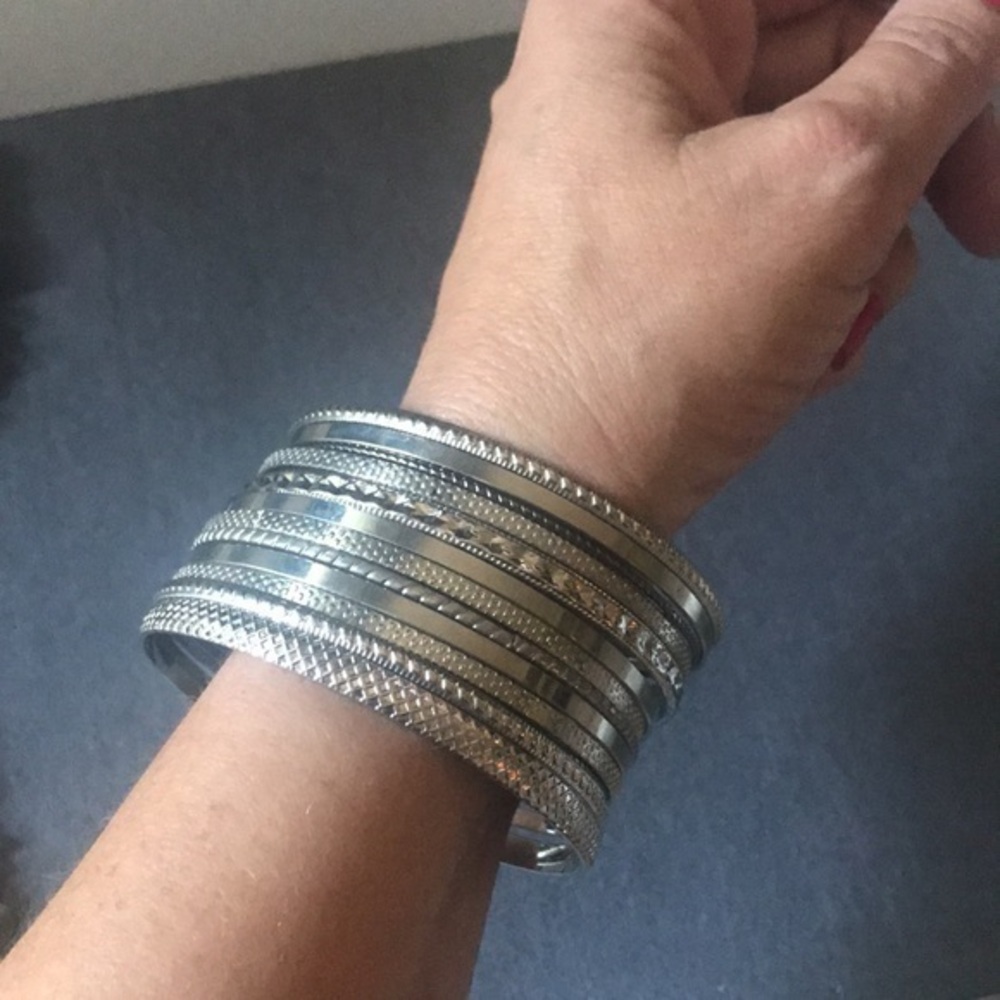 13 silver bangle bracelets